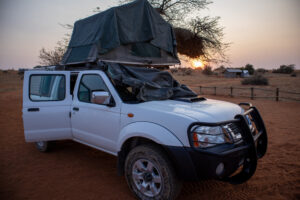 Premier campement en Namibie au Bagatelle Kalahari Game Ranch.
