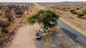 Photo en drone de notre premier lieu de pique-nique