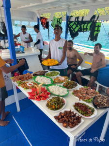 Notre repas sur le bateau