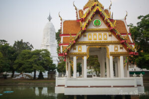 Pagode blanche et temple paysage