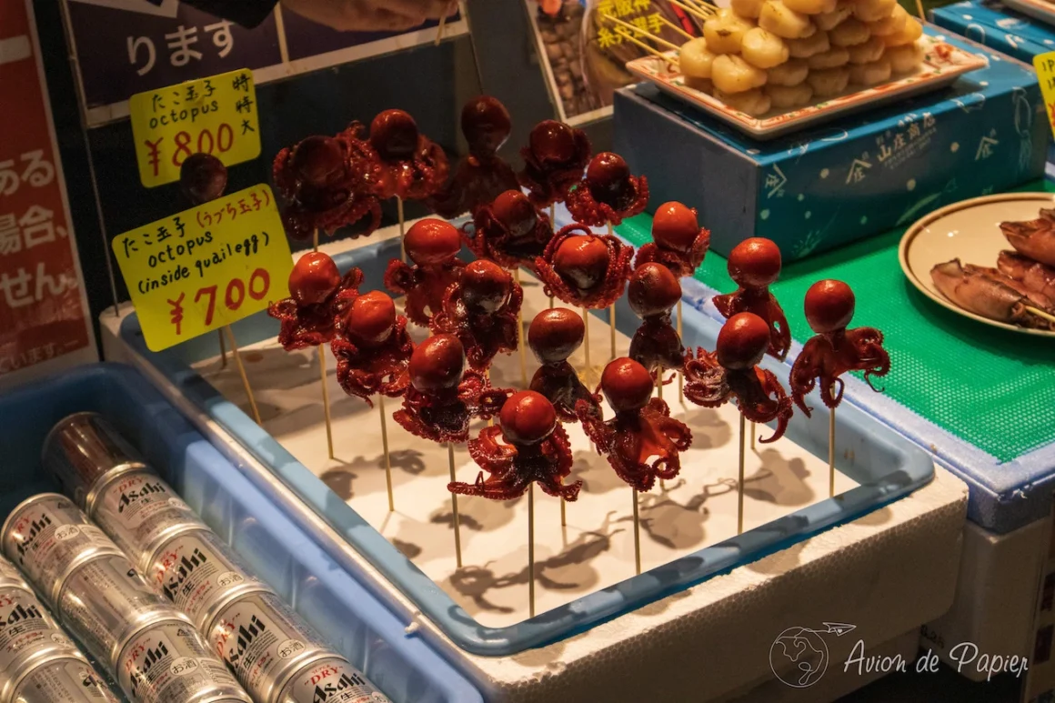 Poulpes dans le marché Nishiki