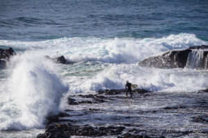 Surfeur qui va à l'eau