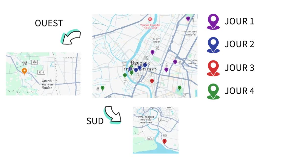 Carte itinéraire 3 jours
